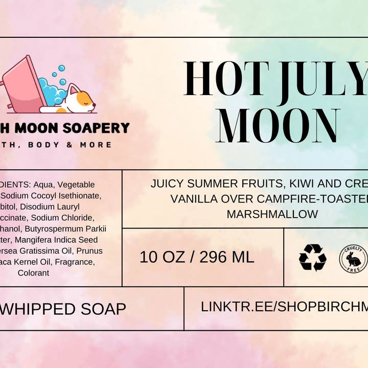 Savon fouetté Hot July Moon pour la vente par Birch Moon Soapery