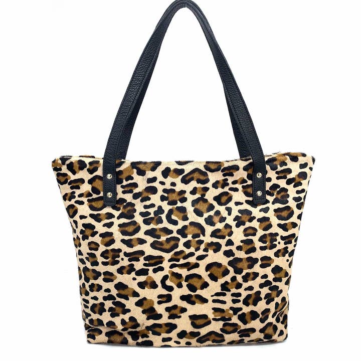 Læder Tote - Leopard for engroshandel hos GVG Accessories