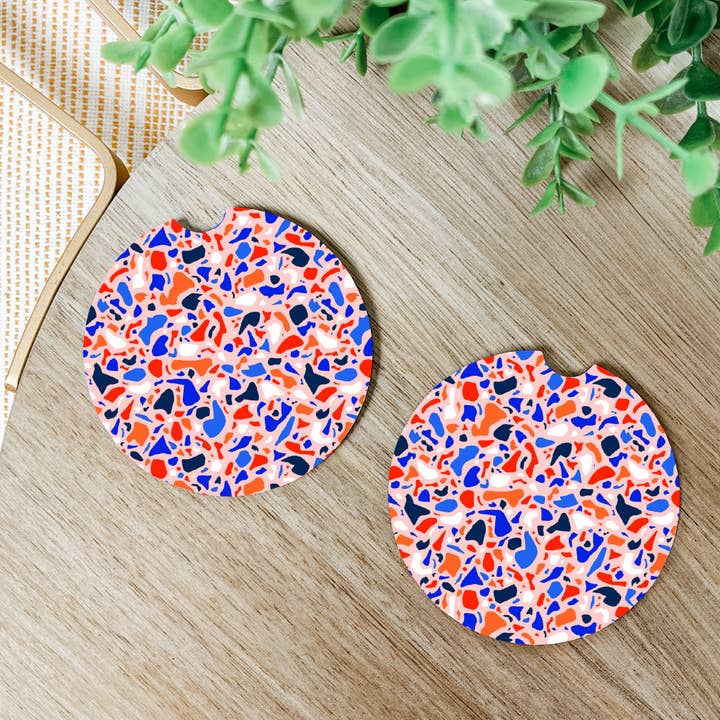 Dessous de verre en pierre colorée pour voiture pour la vente par Darrow Designs