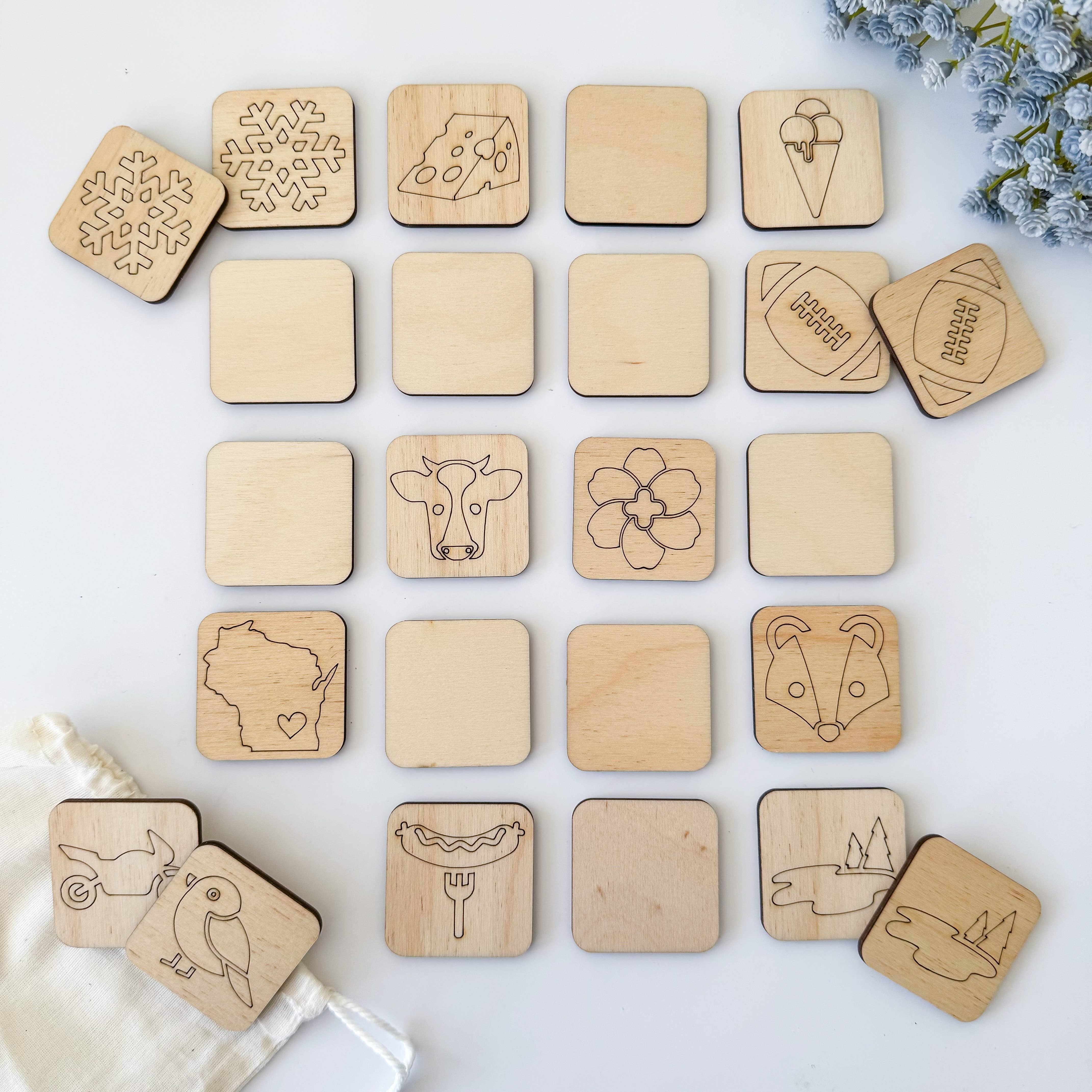 Birch House Games & Gifts - Wholesale Brain Game - Kids - State Memory Matching Game - Wood Memory Game, Brainteaser12