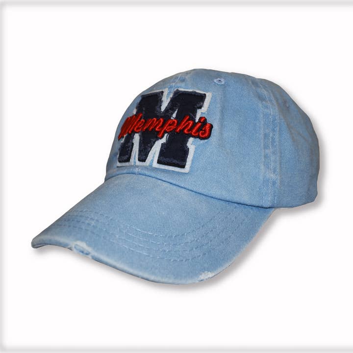 MID-SOUTH PRODUCTS - Vente Casquette de baseball – unisexe - Casquette Memphis en jean bleu0