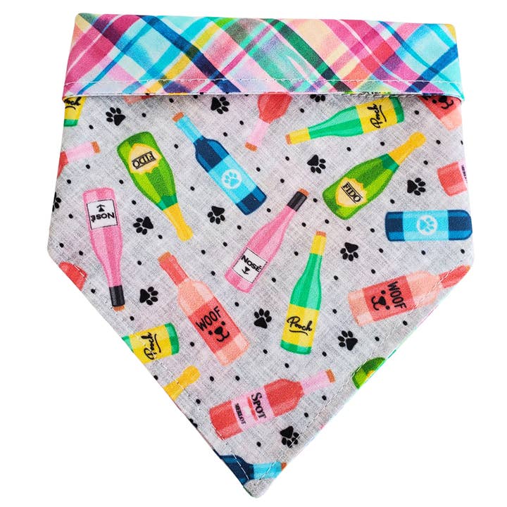 Charlie & the Hound - Wholesale Pet Bandana - Dog - Doggy Wine - Reversible Dog Collar Bandana