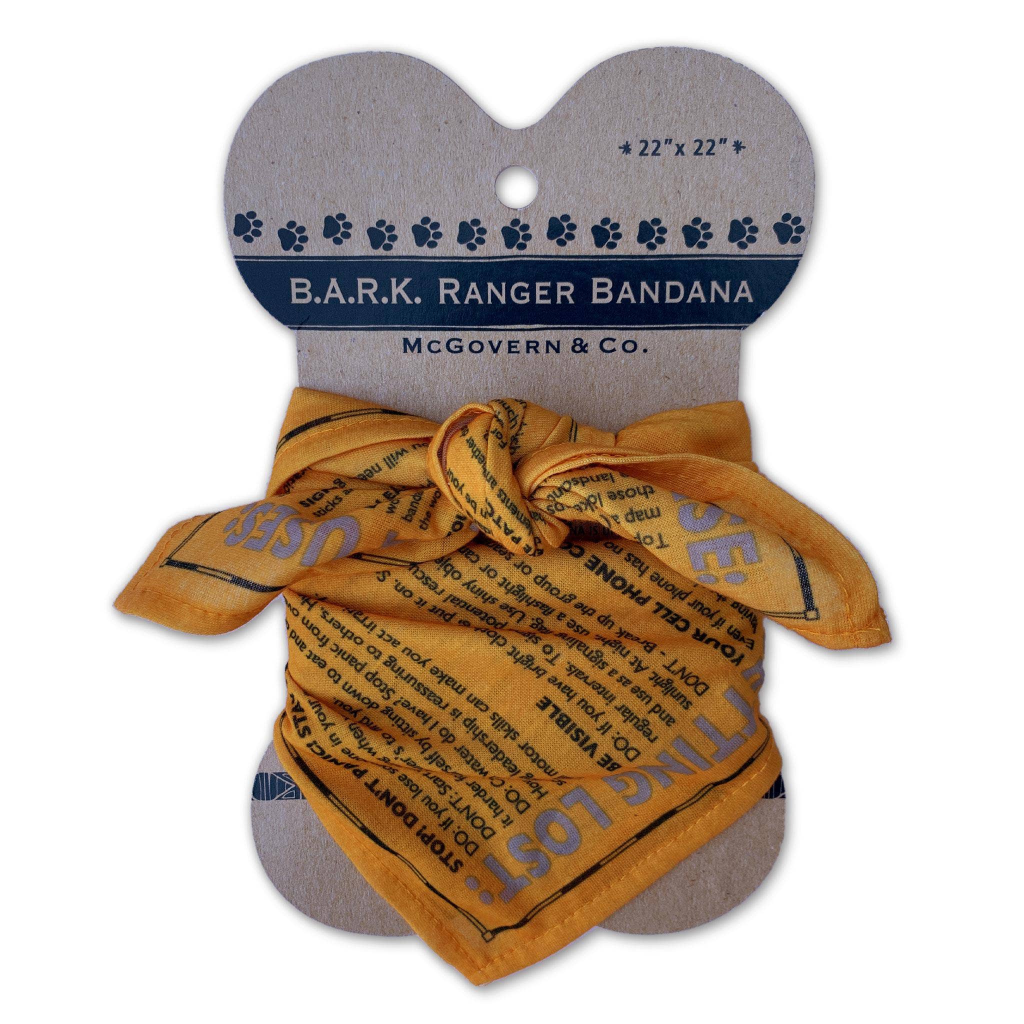 McGovern Outdoor - Wholesale Pet Bandana - Dog - Bark Ranger Wilderness Survival Bandana0