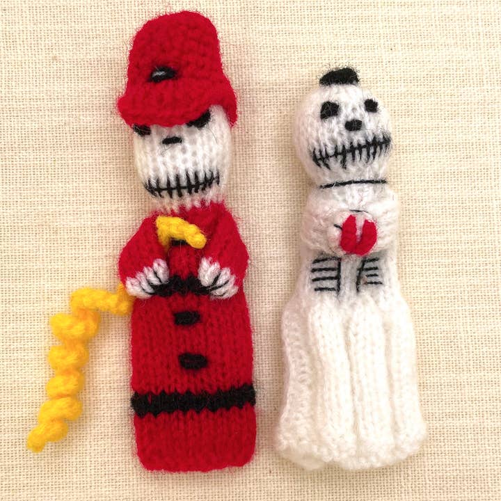 Skeleton Finger Puppets, Peru for wholesale by Tesoros Trading Company