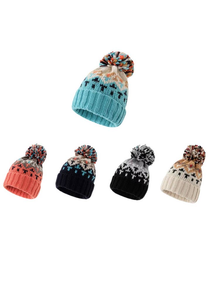 Haila - Winterstrickmütze mit buntem Bommel für den Großhandel von Funkyrel® Atzbranding Limited