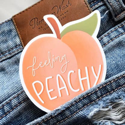 Feeling Peachy Sticker for wholesale by The Grey Palette