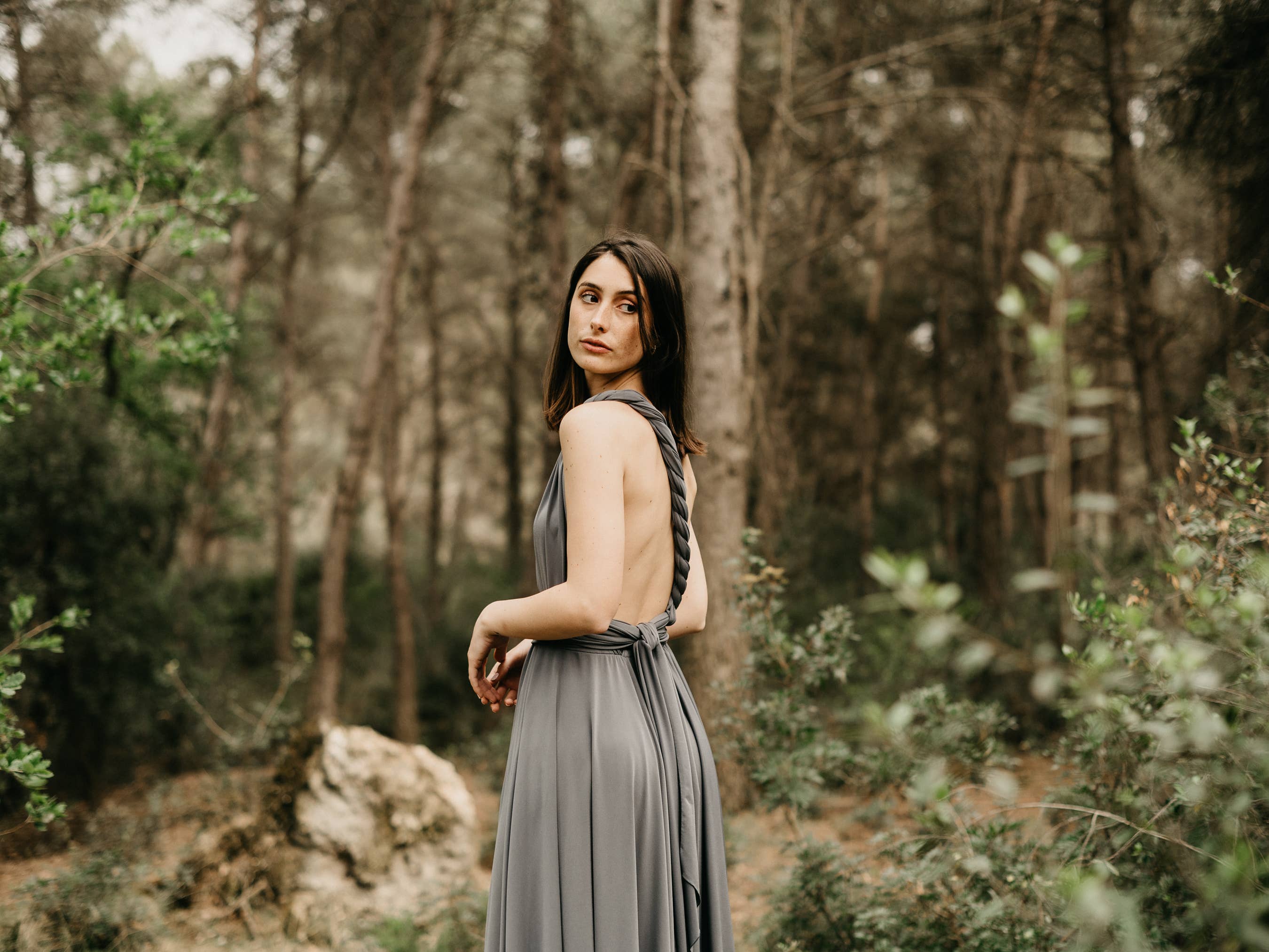 CEYLAN BCN – Engroshandel Kjole - Dame – Midi-kjole i sølv - én størrelse5