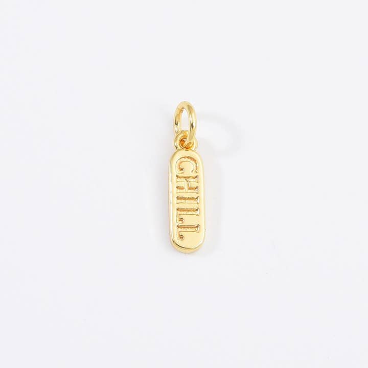 Beads Creation - Vendita all'ingrosso Ciondolo/pendente - Ciondoli con Parole Incise in Oro 18K per Gioielli Fai-da-Te CP12243