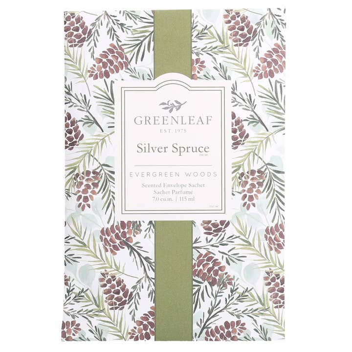 Greenleaf Gifts - Wholesale Sachet - Silver Spruce Large Sachet 18 Pack