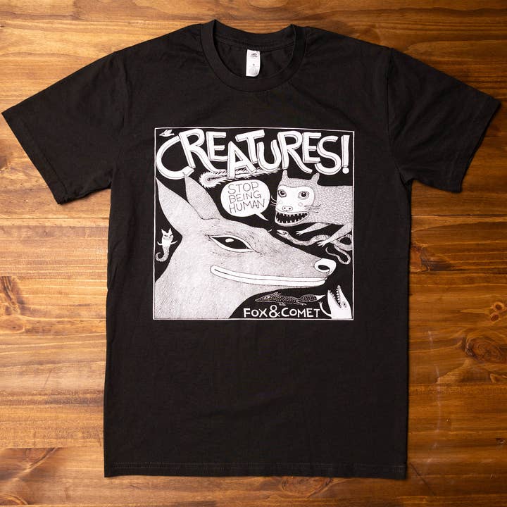 Stop Being Human! - Screen-printed T-shirt for wholesale by Fox & Comet