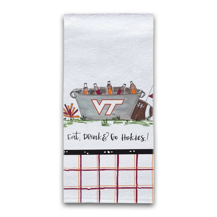VA TECH Eat Drink Handtowel for wholesale by MAGNOLIA LANE