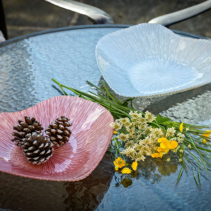 Sienna Glass - Wholesale Decorative Plate/Dish/Bowl - 30CM Glass Bowl - Heart Design - Pink