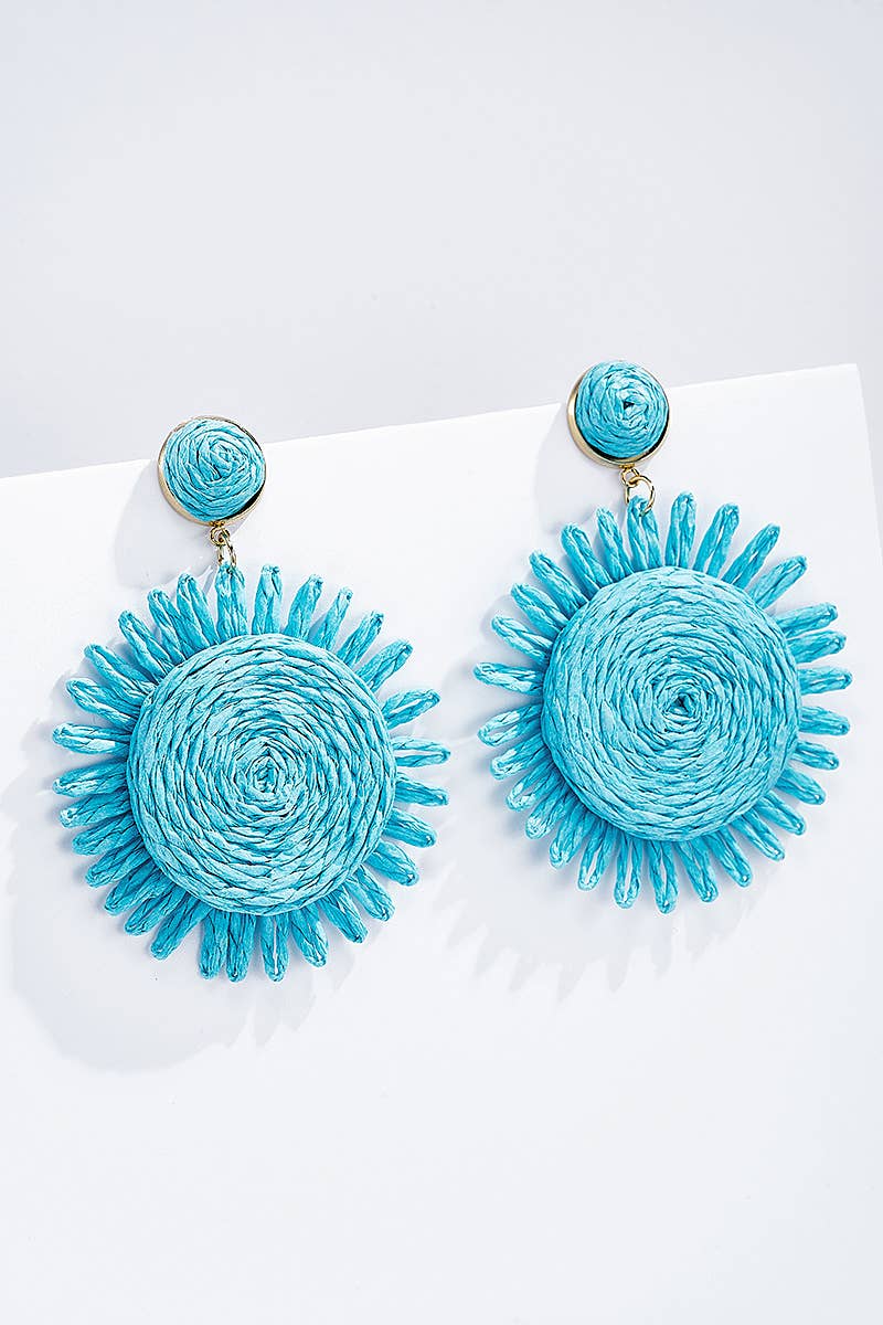 BYREN | ÉLINE L'ATELIER - Wholesale Dangle Earrings - Straw earrings with steel stud 124NN076