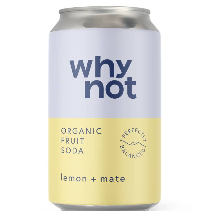 Why Not Soda - Wholesale Soda/Carbonated Drink - Lemon + Mate - Organic Fruit Soda (can)0