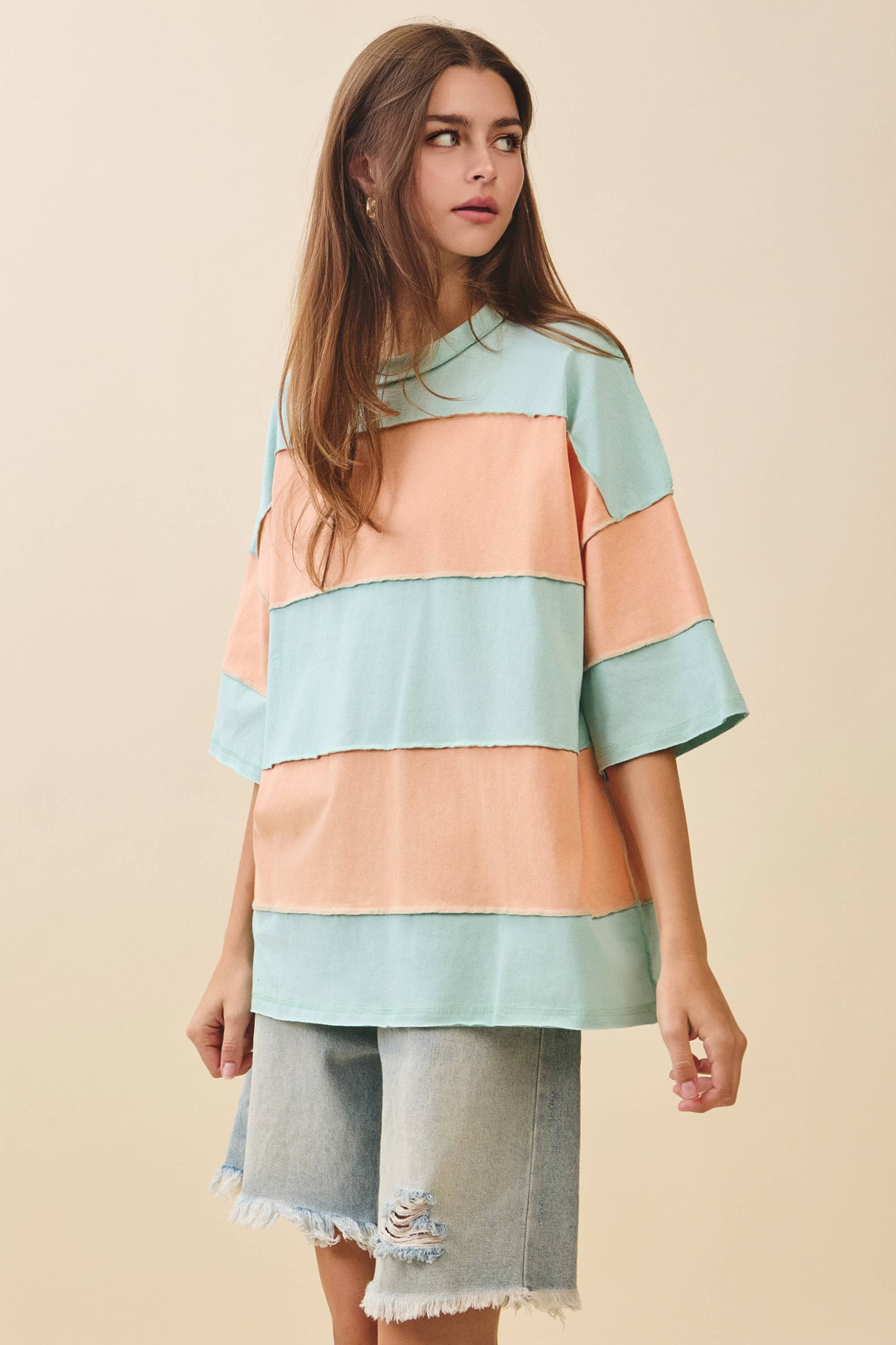 AEMI + CO - Wholesale Knit Top - Women's - 8417FN Polly Color Block Top53