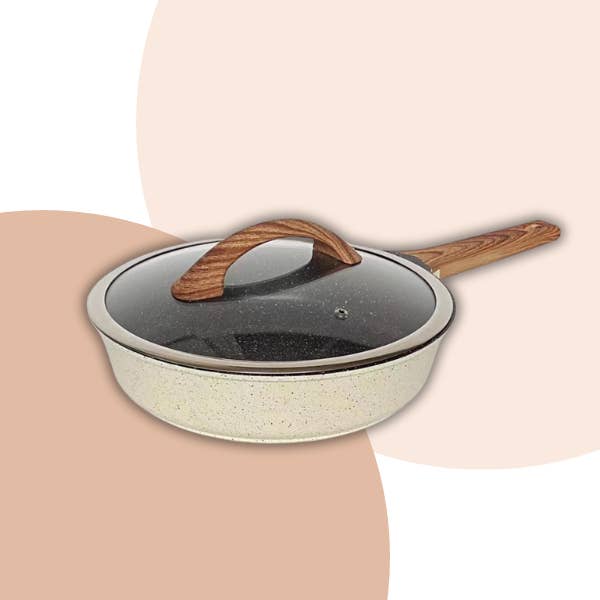 MT TRADE – wholesale Cookware set – 10-piece non-stick cookware set Cream Wood