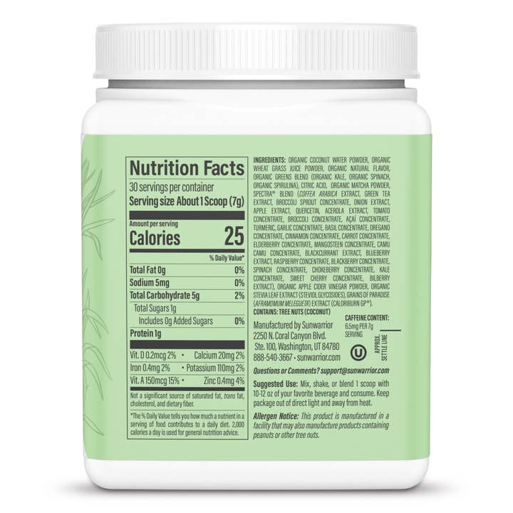 Sunwarrior - Wholesale Protein/Superfood Powder - Green Apple Thermo Greens & Antioxidant Drink Powder1