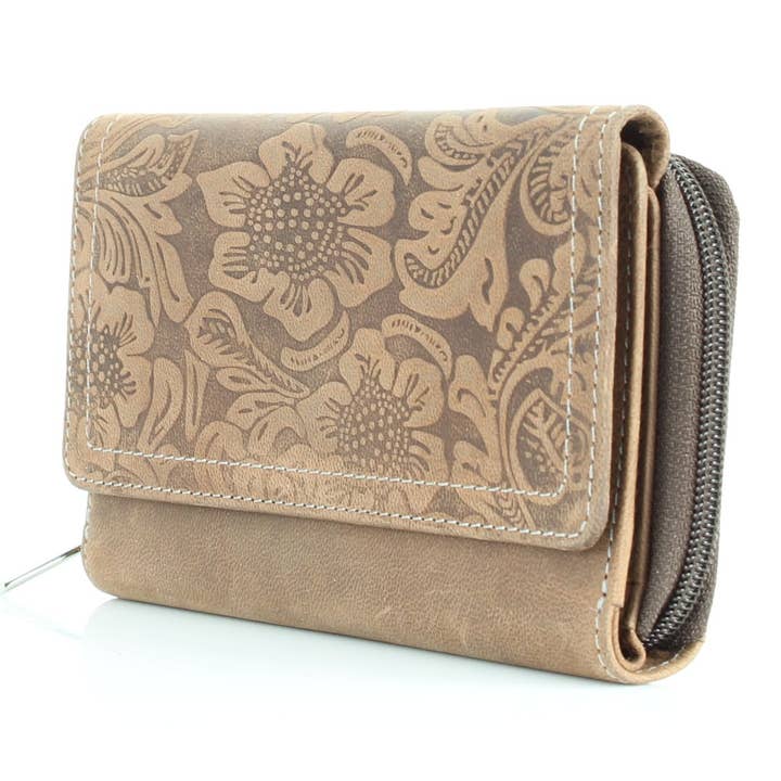 Leather Impressions Inc - Vendita all'ingrosso Pochette - Donna - Pochette da donna American Bison con bottoni floreali12