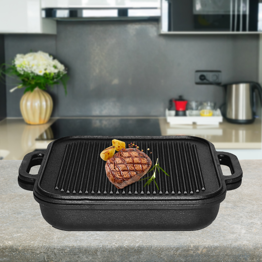 Wholesale Jim Beam 3-in-1 Cast Iron Skillet w/double sided