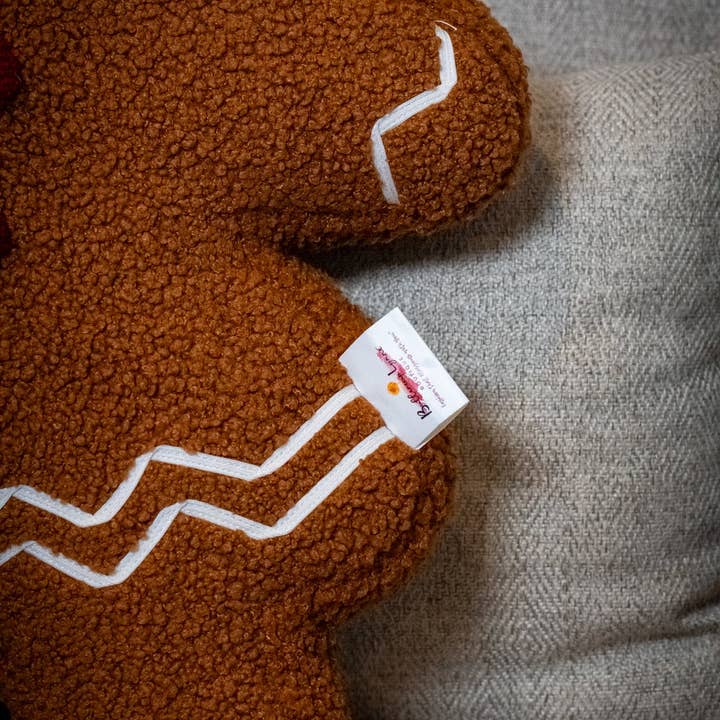 Buttercup Lynne Boutique - Wholesale Throw/Decorative Pillow - Ruby Sugar Gingerbread Sherpa Pillow3