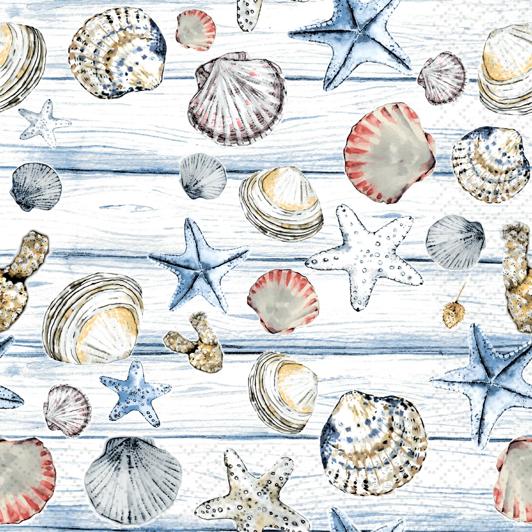 Twilight Collection – wholesale Disposable napkin – Beach Shells Cocktail Napkin1