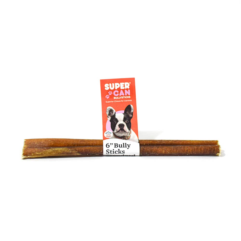 SuperCan Bully Sticks - Wholesale Pet Treats - Dog - 6" Standard Bully Sticks1