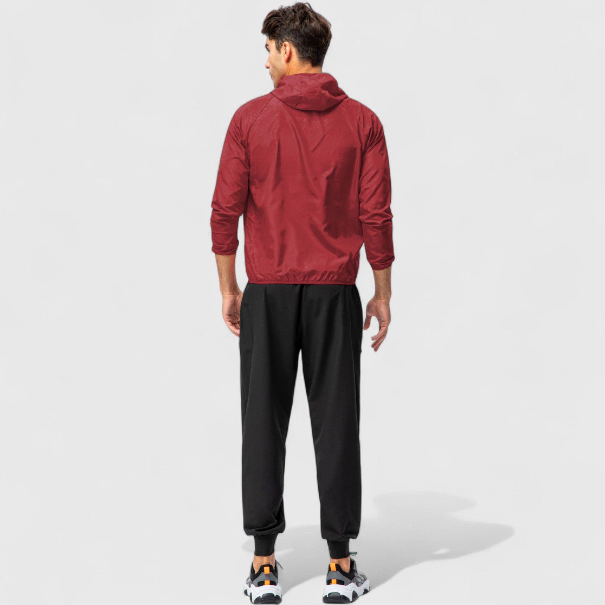 Active by Anna-Kaci - Wholesale Windbreaker - Men's - Men's Full Zip Hooded Windbreaker Jacket with Side Pockets a20