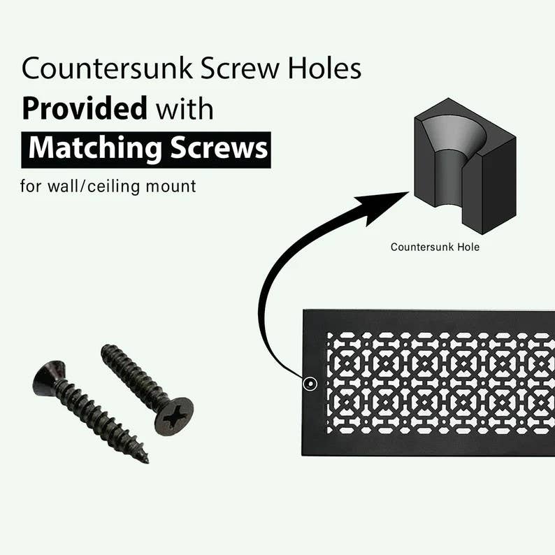 Registers and Hardware Hub Inc. - Wholesale Dimensionele/3D-muurkunst - Air Return Grill 6 „x 12" kanaalopening | Massief gegoten aluminium8