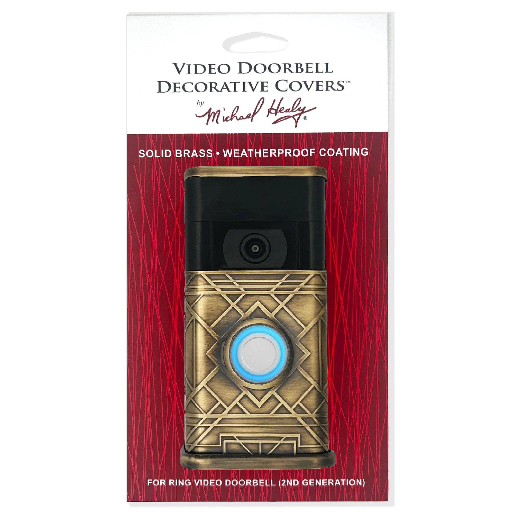 Michael Healy Designs - Vente Bibelots/décorations d'extérieur - Couvercle de sonnette vidéo Art Déco (Ring 2e génération)5