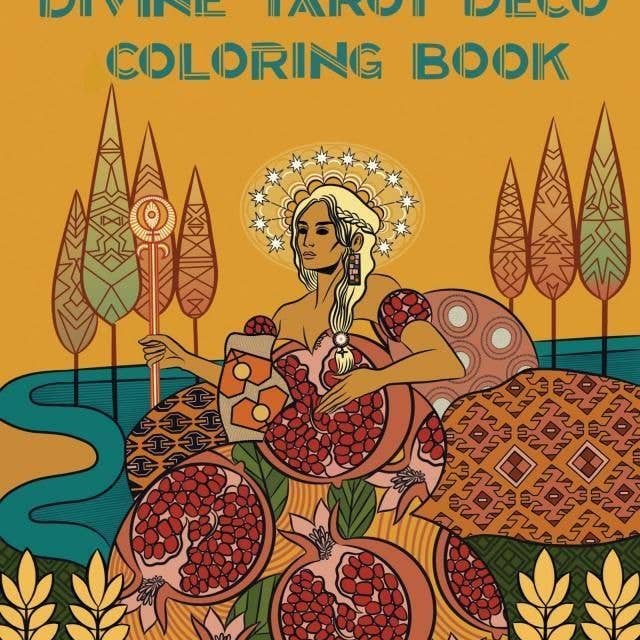 BOOK - Divine Tarot Deco Coloring Book (RRP $24.99) for wholesale by WONDER IMPORTS AUSTRALIA
