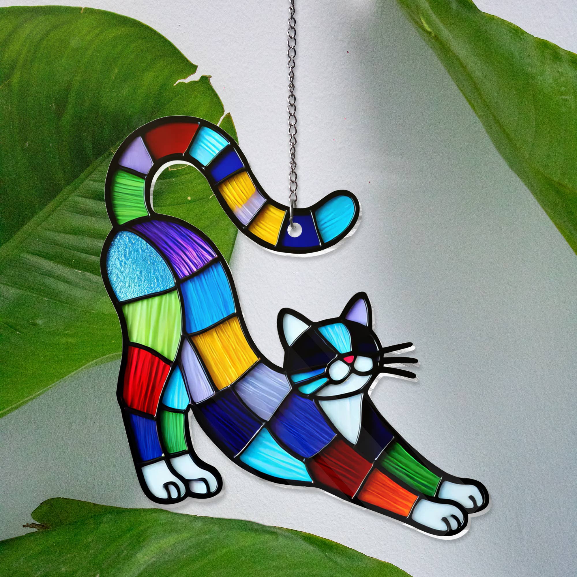 Merchemy - Vente Objets de décoration - Ornement de fenêtre en ACRYLIQUE Chat mignon pour les amoureux des chats0