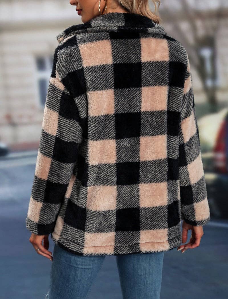 safistyle - Wholesale Jacket - Women's - Checkered Collared Jacket4