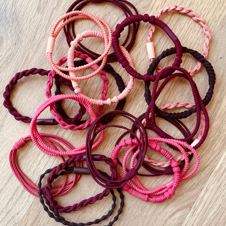 eastern ave studio - Wholesale Hair Tie - Boho Hair Ties | Hot Pink