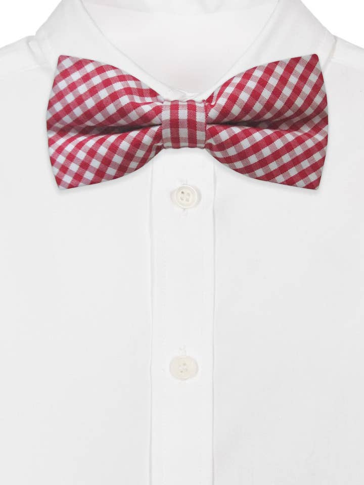 NŒUD PAPILLON EN COTON À CARREAUX ROUGE VICHY pour la vente par Josvil