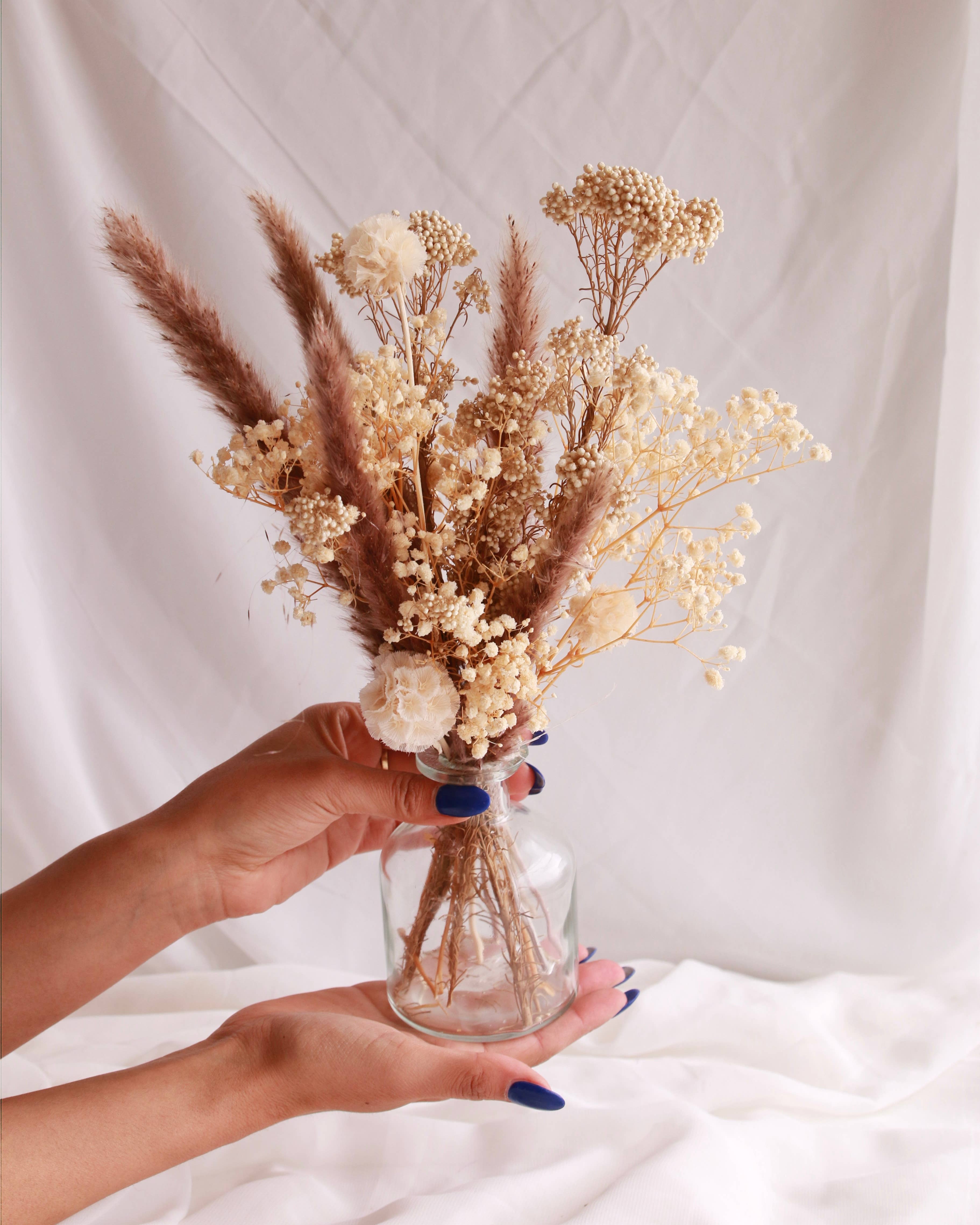 Rococo Floral Co - Wholesale Dried/Pressed Flowers - Preserved Bud Vase | Neutrals 1