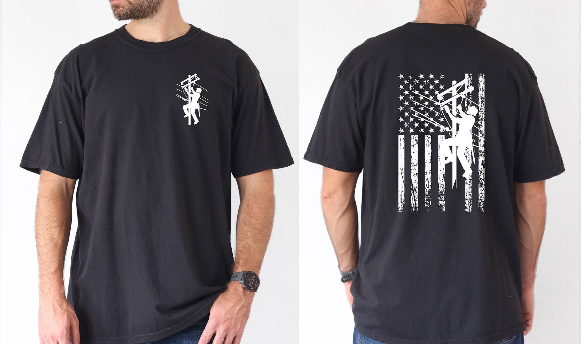 Custom T Story – Engroshandel T-shirt med print - Dame – Comfort Colors, Linjemands T-shirt, Elektriker T-shirt, Linjearbejder2