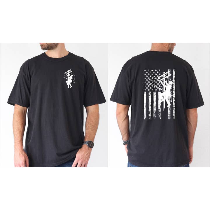 Custom T Story - Vendita all'ingrosso Maglietta serigrafata - Donna - Comfort Colors, Maglietta da Lineman, Maglietta da Elettricista, Lavoratore di Linea2