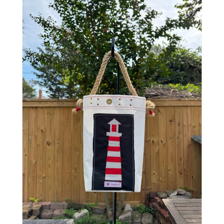 NautiBagsUS - Wholesale Beach Bag - Sailcloth Lighthouse Bucket Bag #1