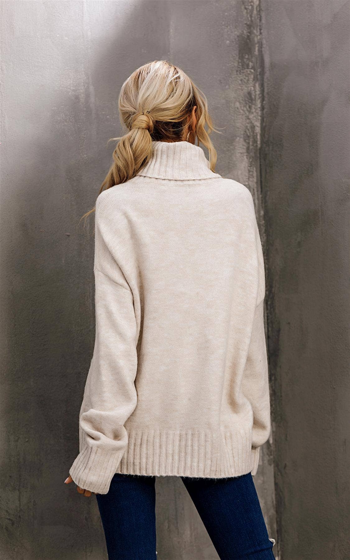 FS Collection (Germany) - Wholesale Knit Sweater - Women's - Jumper Top With High Neck In Cream4