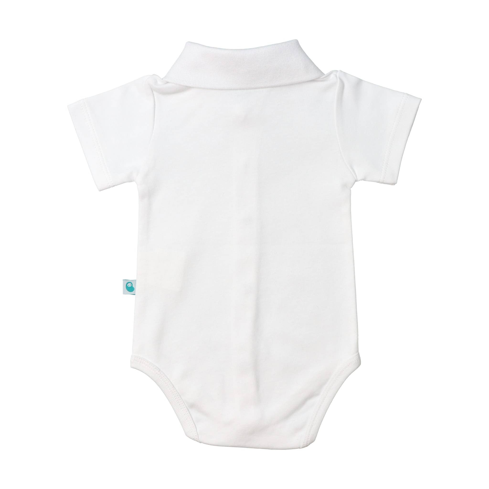Bean Baby Clothes - Vente Body (sans pieds) – bébé - Body bébé en coton avec col polo blanc.1