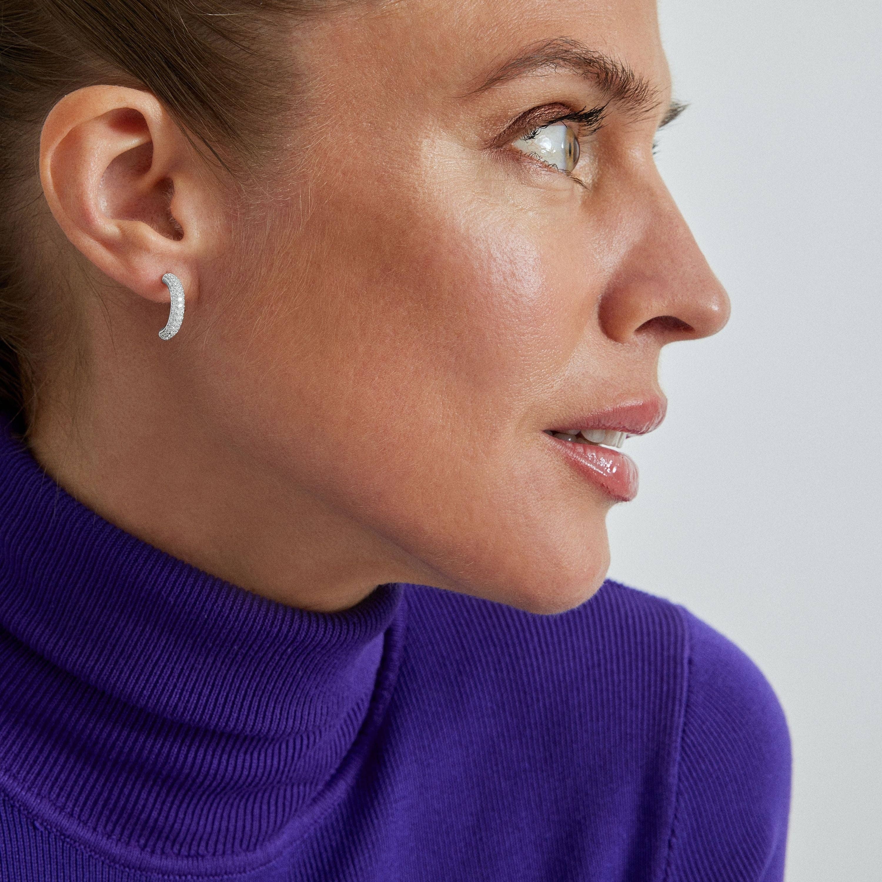 Luxenter - Wholesale Hoop Earrings - Pendientes de Circonita Brillante acabados en rodio - Nexria1