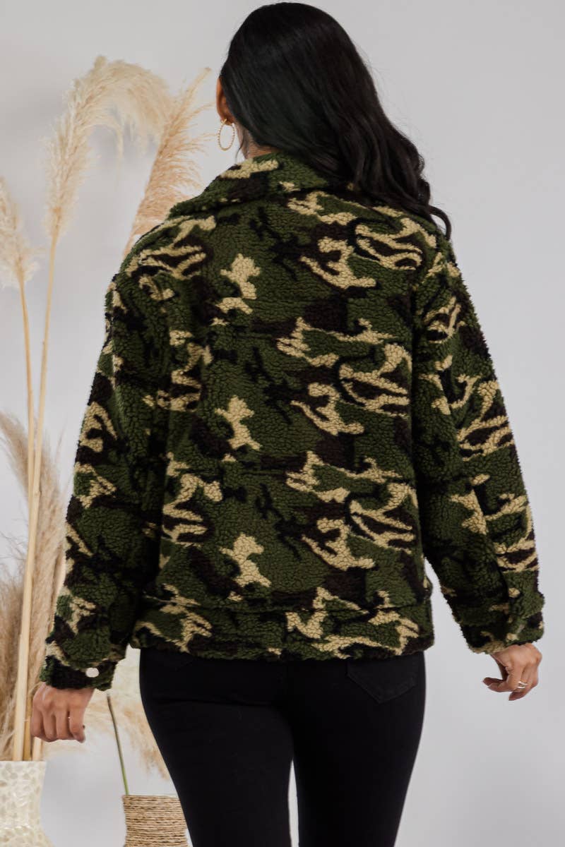 GSJ694A - Camo Print Fleece Jacket for wholesale on Faire3