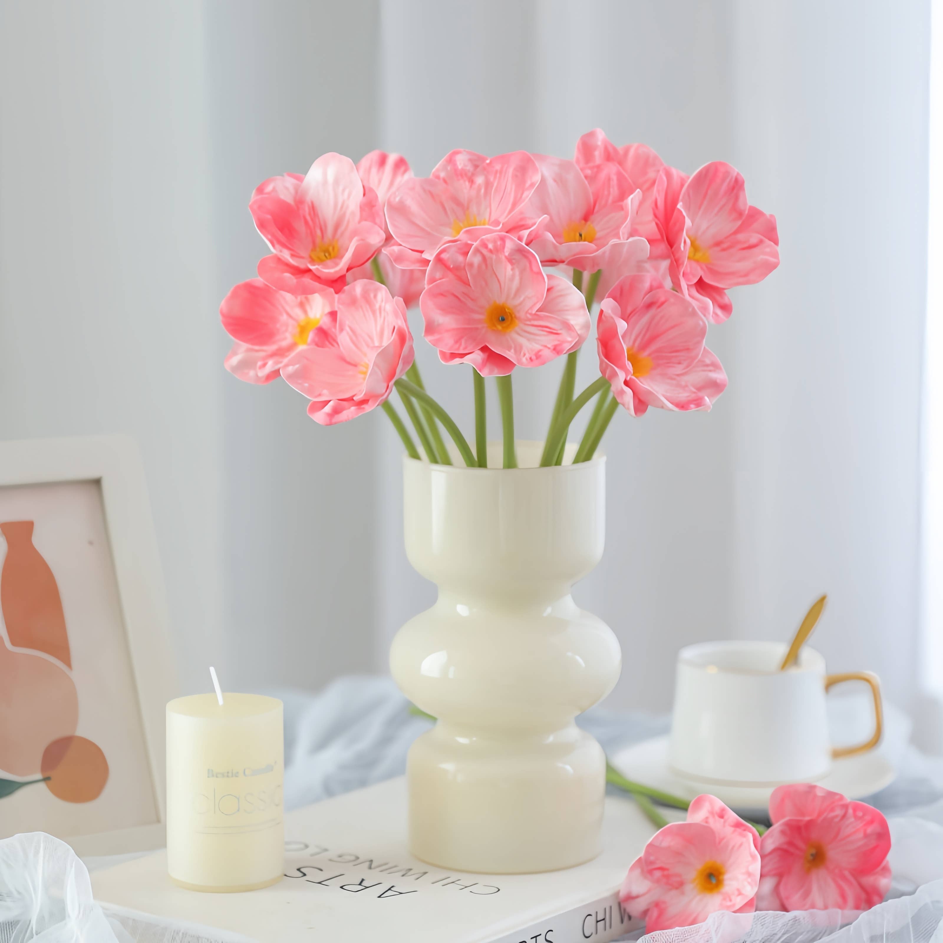 ACNITE(We cover U.S. import duties) - Wholesale Artificial flowers - Artificial poppy flowers real touch faux flowers home decor0