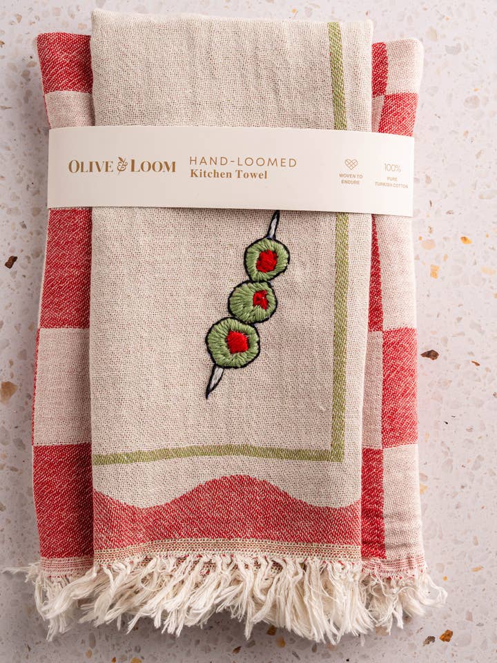 Olive - Hand Stitched Kitchen Towel for wholesale by Olive & Loom