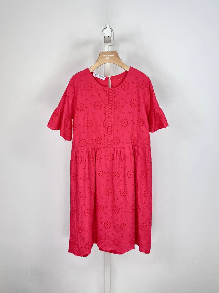MINI MIGNON PARIS - Wholesale Dress - Kids - 3/4 sleeve cotton and English embroidery dress for girls