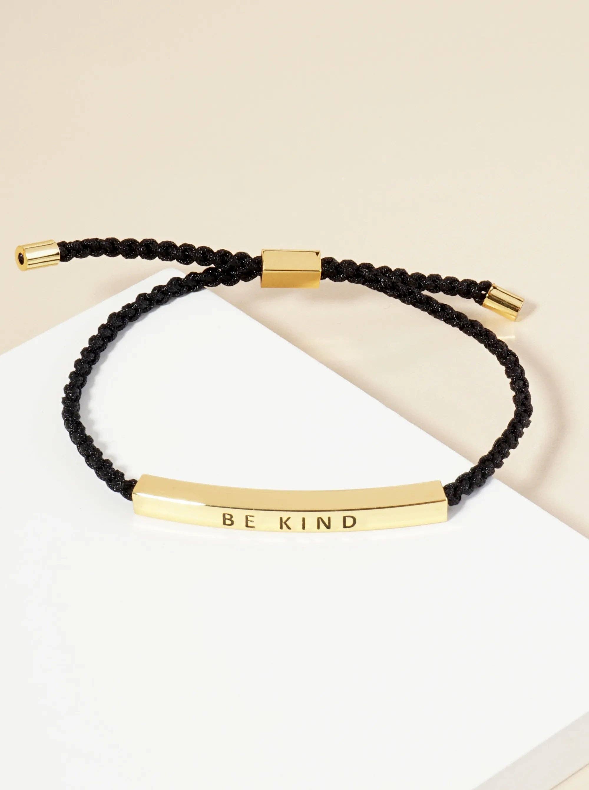 Wild Honey - Wholesale Charm/Dangle Bracelet - Be Kind Engraved 18K Gold Dipped Brass Tube Bracelet1