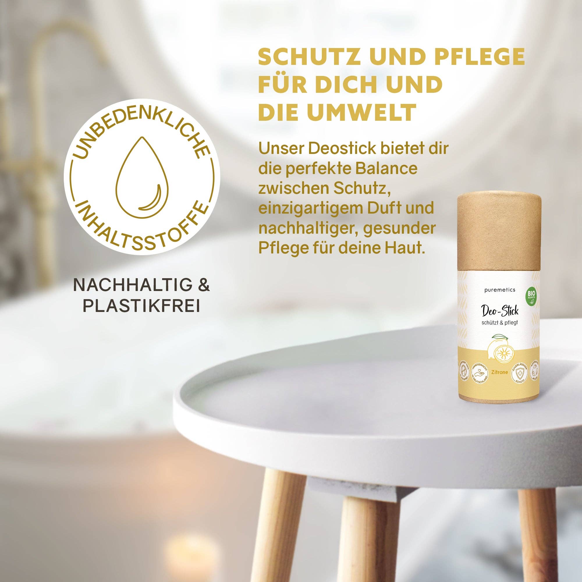 puremetics GmbH - Venta al por mayor Desodorante - Unisex - Desodorante en barra con aroma a limón1