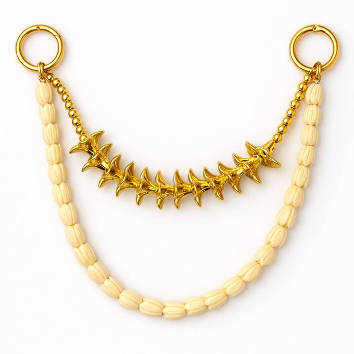 Leo & Lei - Wholesale Purse/Bag Accessory - Women's - Kenna Charm – Statement Bag Charm (Pīkake & Gold Plumeria)1