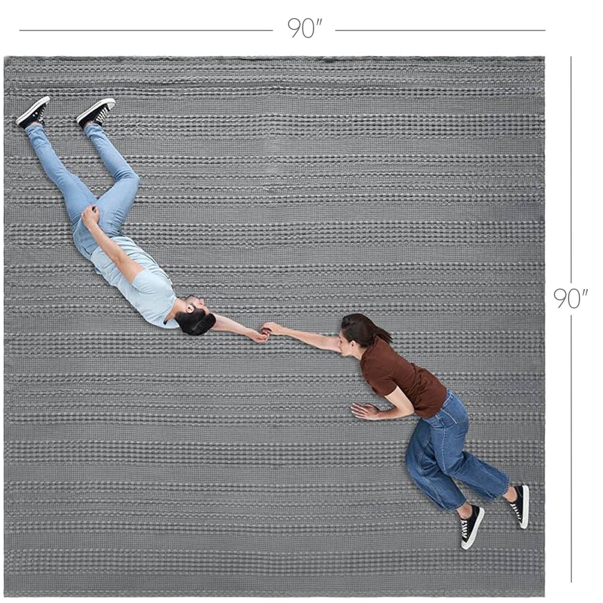 VHC Brands - Wholesale Bedding Blanket - VHC Brands Dark Grey Waffle Weave Queen Blanket 90x90 - 100% Cotton, Lightweight Cover for Bed & Sofa1