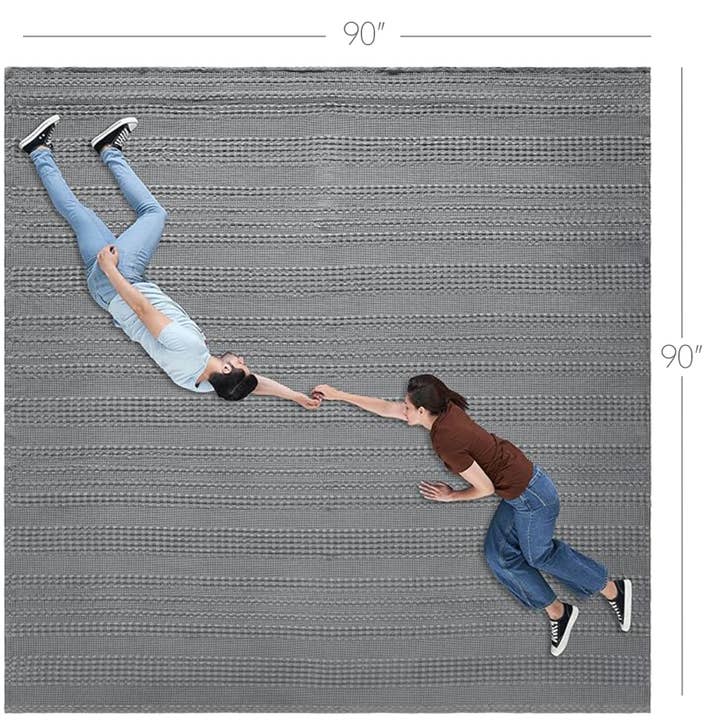 VHC Brands - Wholesale Bedding Blanket - VHC Brands Dark Grey Waffle Weave Queen Blanket 90x90 - 100% Cotton, Lightweight Cover for Bed & Sofa1